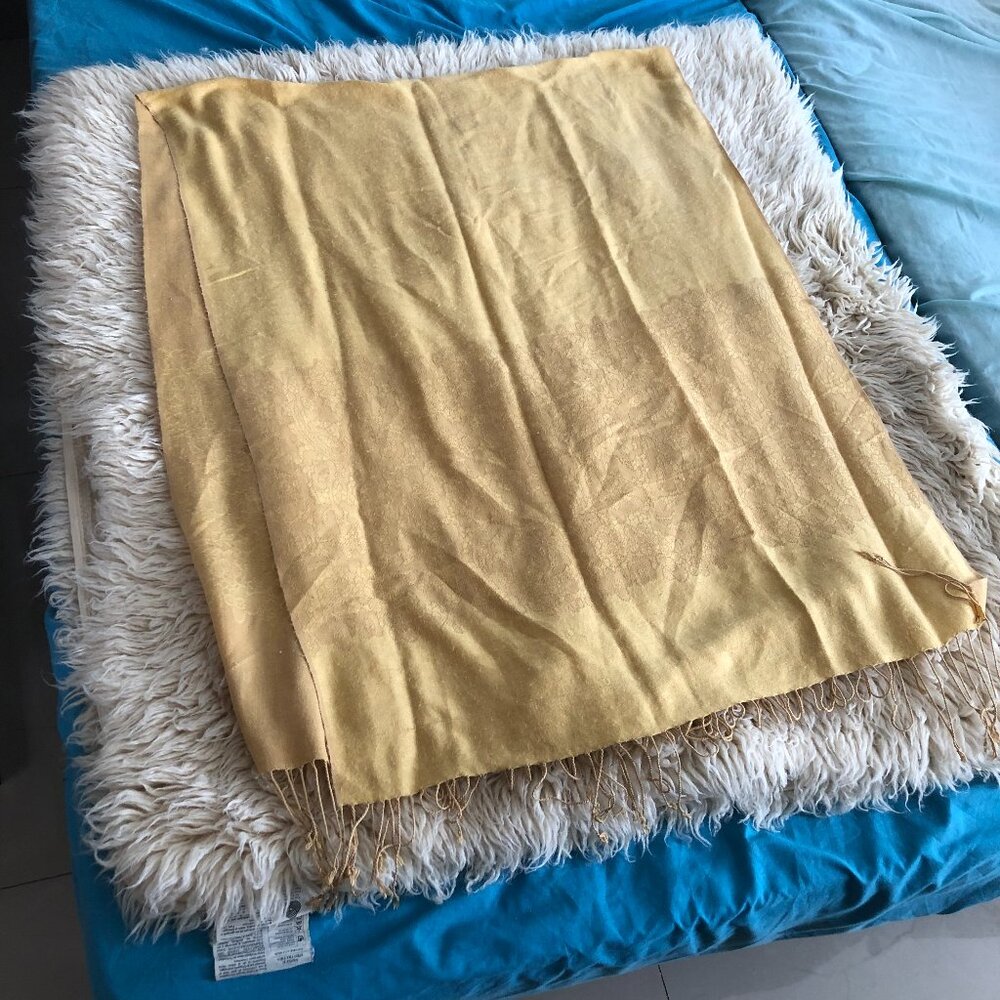 Wool and Silk Yellow Pasmina Scarf